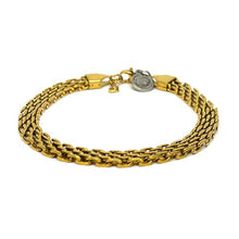 Cargar imagen en el visor de la galería, OCHRANA Pulsera ajustable de tejido de acero inoxidable dorado
