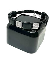 Cargar imagen en el visor de la galería, OCHRANA Pulsera ajustable de cuentas cuadradas de ojo de tigre negro con acero inoxidable de 10mm
