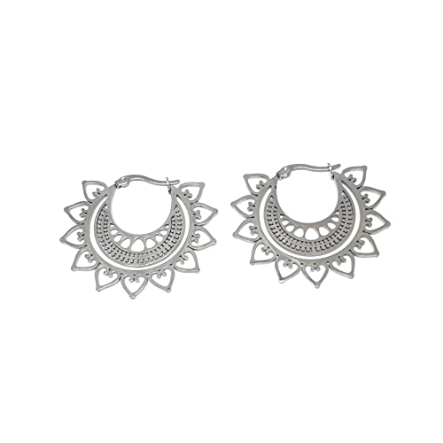 OCHRANA Aretes de acero inoxidable de arracada de mandala