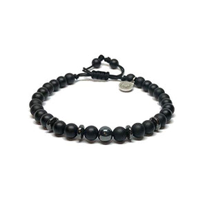 Ochrana Pulsera Ajustable de Agatha Negra Mate con hematita de 6mm