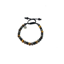 Cargar imagen en el visor de la galería, Ochrana Pulsera Ajustable con Ojo de Tigre, ágata y hematita de 6mm - Ochrana México
