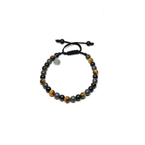 Ochrana Pulsera Ajustable con Ojo de Tigre, ágata y hematita de 6mm - Ochrana México