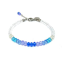 Cargar imagen en el visor de la galería, OCHRANA Pulsera ajustable de cristal facetado color azul y morado con blanco
