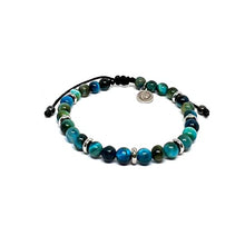 Cargar imagen en el visor de la galería, OCHRANA Pulsera ajustable de ojo de tigre azul con acero inoxidable de 6mm
