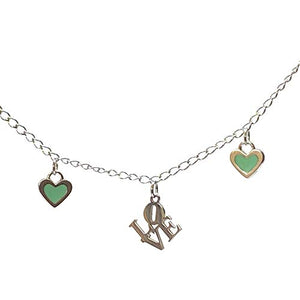 Collar de Acero Inoxidable con dijes de corazón y Love - Ochrana México