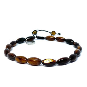 OCHRANA Pulsera ajustable de ojo de tigre arroz de 4 mm