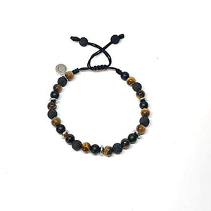 Ochrana Pulsera Ajustable con Ojo de Tigre, ágata, hematita y Piedra volcánica de 6mm - Ochrana México