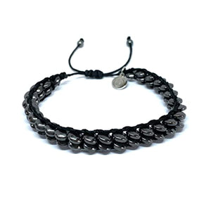 OCHRANA Pulsera ajustable de hematita negra cosida de 6mm