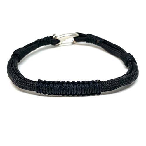 Pulsera de paracord de 20 cm color negro con broche de acero inoxidable - Ochrana México