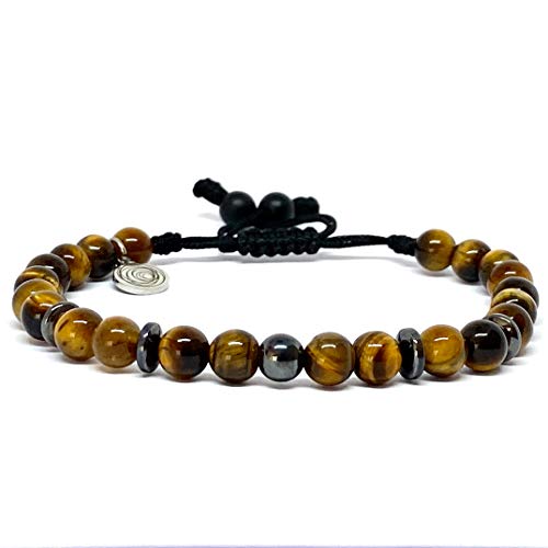 Ochrana Pulsera Ajustable con Ojo de Tigre y hematita de 6mm - Ochrana México