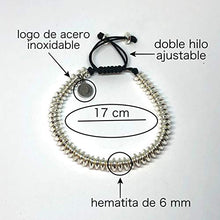 Cargar imagen en el visor de la galería, Ochrana Pulsera Ajustable de hematita Plateada de 6mm - Ochrana México
