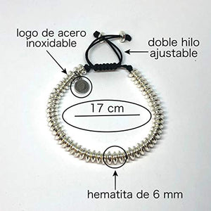 Ochrana Pulsera Ajustable de hematita Plateada de 6mm - Ochrana México