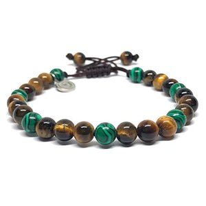 Ochrana Pulsera Ajustable de Ojo de Tigre con malaquita Verde de 6mm - Ochrana México