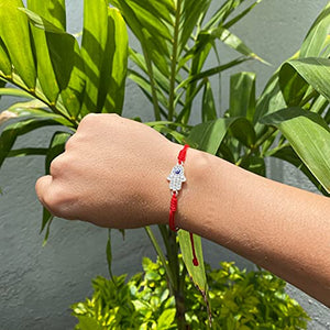 OCHRANA Pulsera ajustable de macramé roja con dije de mano de Fatima