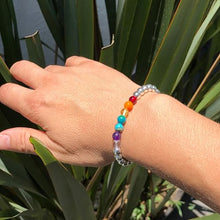 Cargar imagen en el visor de la galería, OCHRANA Pulsera ajustable de los 7 chakras con acero inoxidable de 6mm
