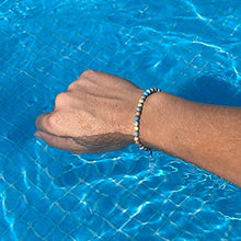 Cargar imagen en el visor de la galería, OCHRANA Pulsera ajustable de piedra de jaspe imperial sedimento azul mar de 4mm
