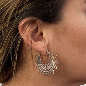 OCHRANA Aretes de acero inoxidable de arracada de mandala