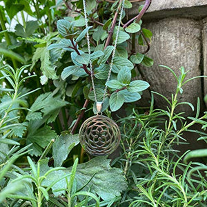 Ochrana Collar de Acero Inoxidable con Dije Grande de Flor de la Vida con Estrella