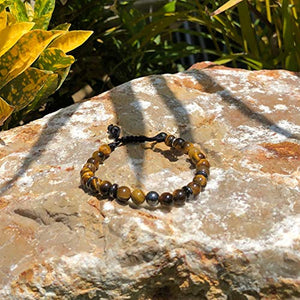 Ochrana Pulsera Ajustable con Ojo de Tigre y hematita de 6mm - Ochrana México